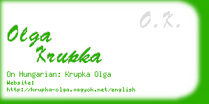 olga krupka business card